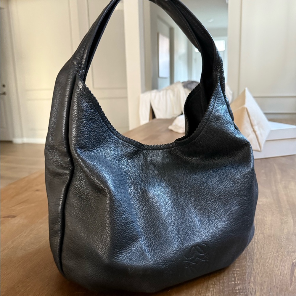 Loewe Black Genuine Leather Hobo Bag